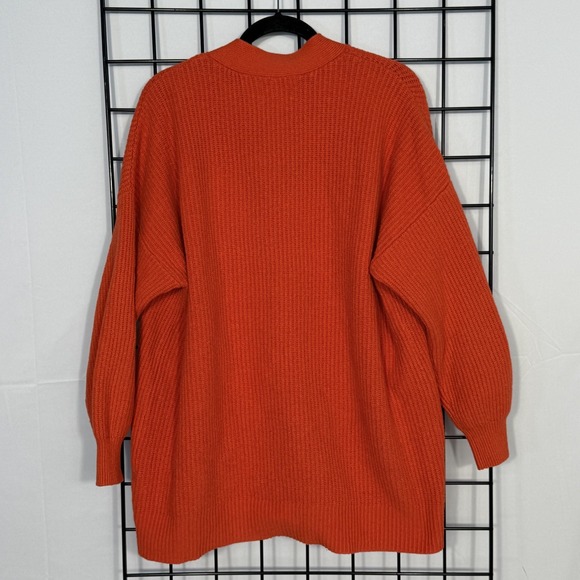 Aerie Oversized Cardigan‎ Sweater Womens Small Orange Academia Boyfriend Fall - Picture 5 of 12
